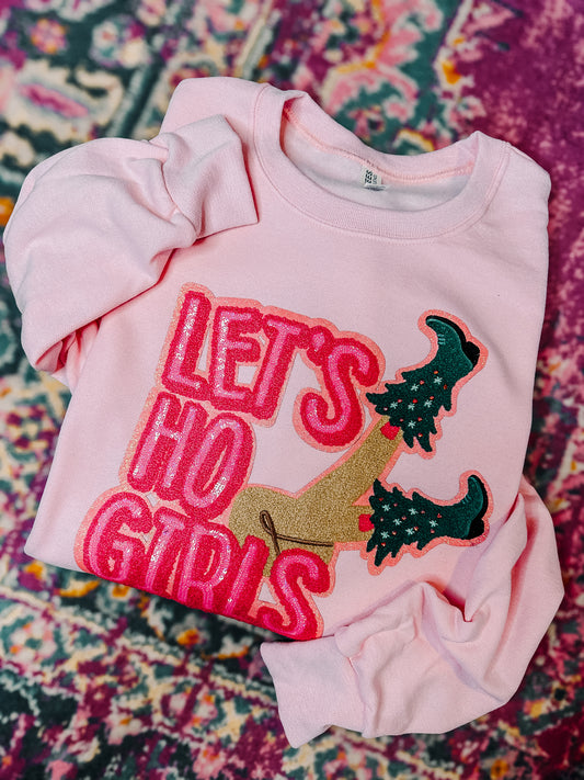 LET’S HO GIRLS CHENILLE SWEATSHIRT