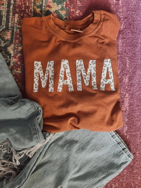 MAMA LEOPARD FALL TEE