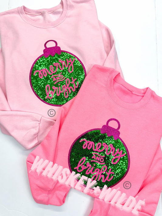 MERRY ORNAMENT CHENILLE SWEATSHIRTS