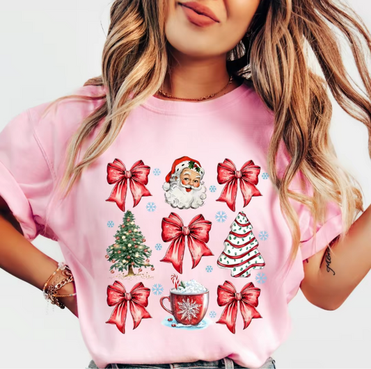 SANTA + BOWS TEE