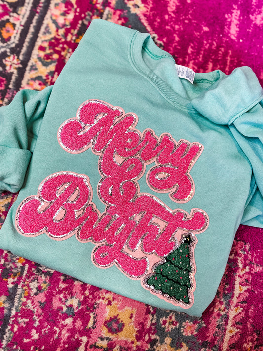 MERRY + BRIGHT CHENILLE SWEATSHIRT