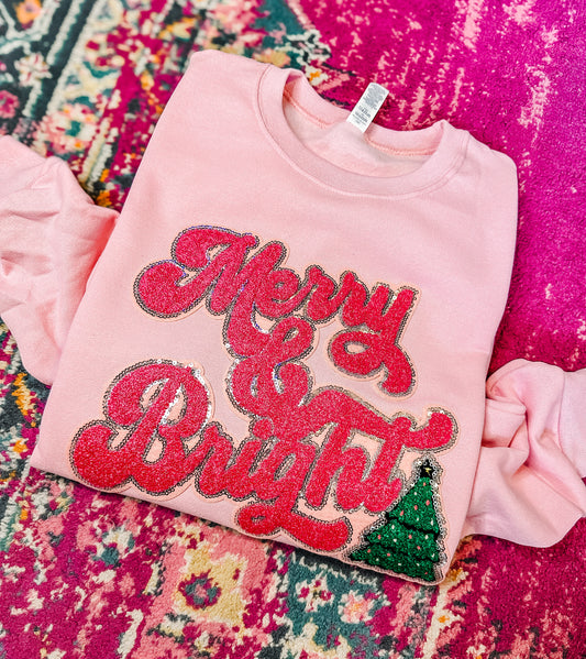 MERRY + BRIGHT CHENILLE SWEATSHIRT