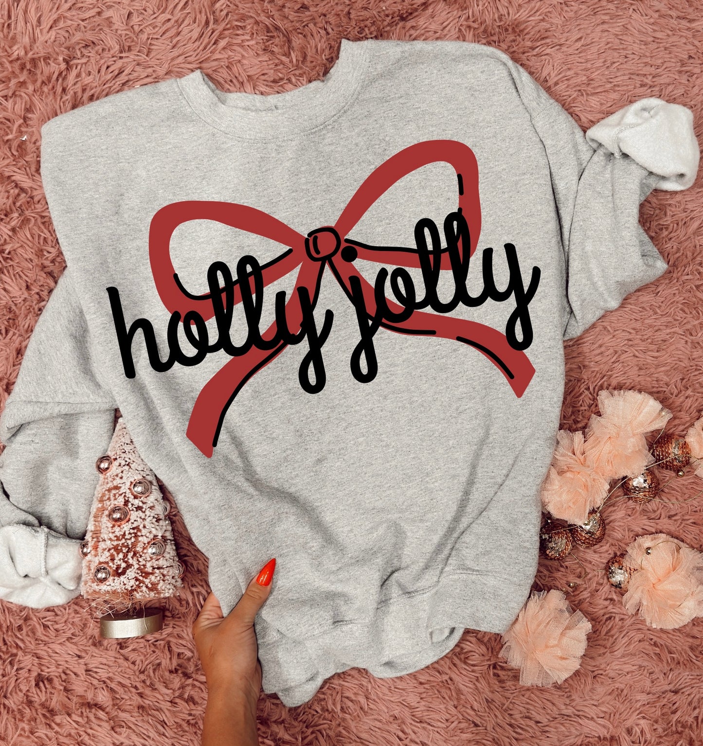 HOLLY JOLLY BOW SWEATSHIRT